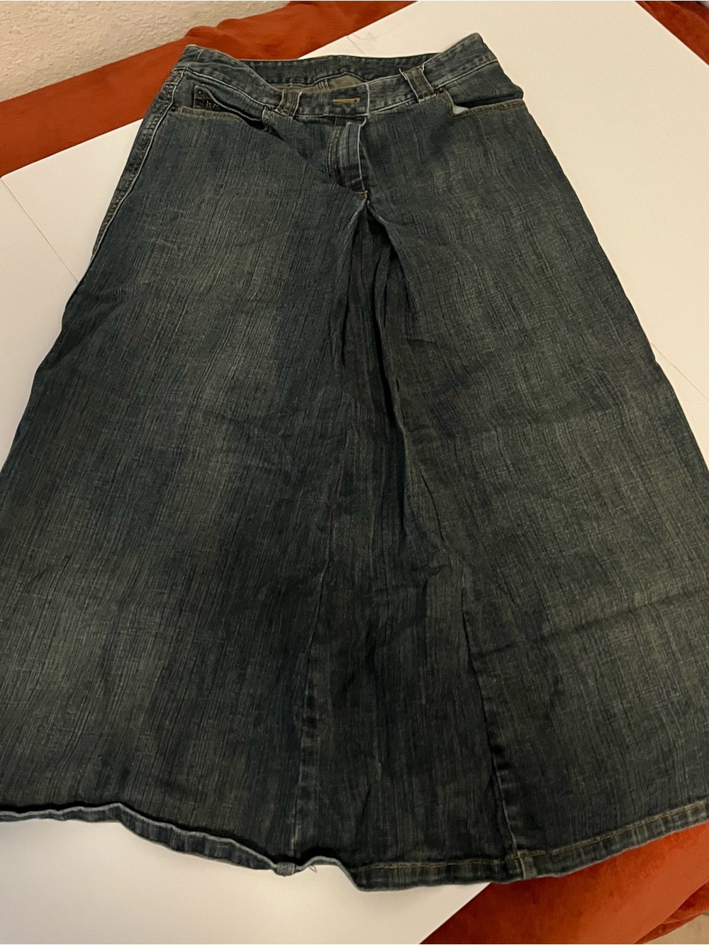 Micheal Kors Maxi Denim Skirt in Dark Wash - Casual A-Line